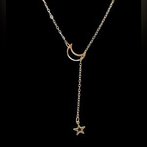 Gold Moon and Star Necklace